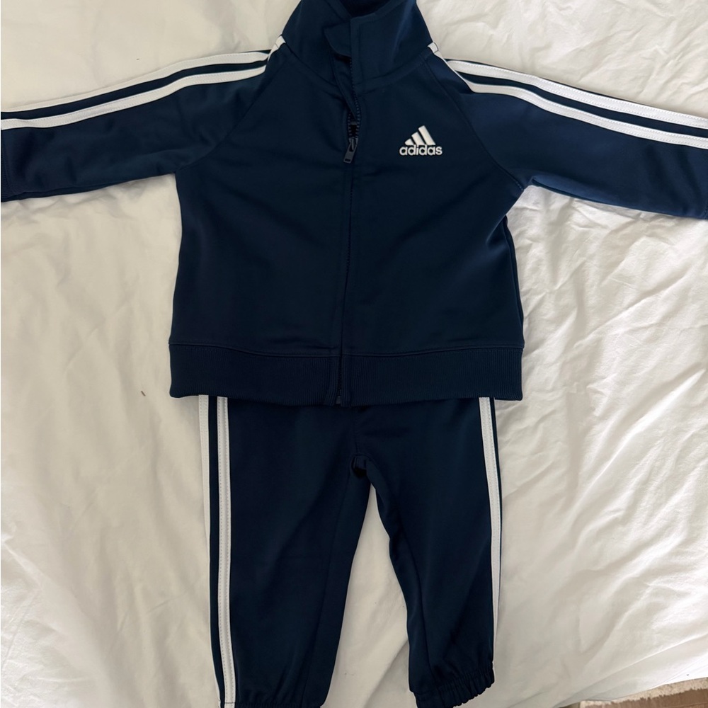 Adidas Dark Blue Jacket with White Logo